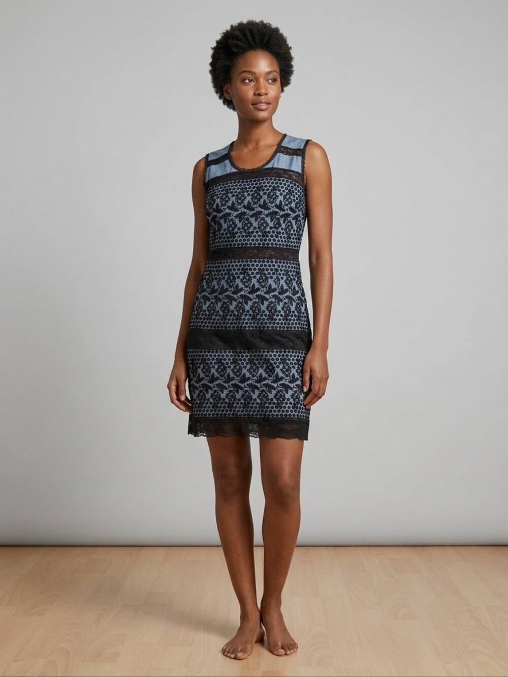 Anna Sui Black Embroidered Sleeveless Dress